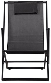 Čierne kovové skladacie záhradné ležadlo Esper - Exotan