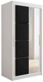 Skriňa Tapi 100 Biely/Čierna ekokoža