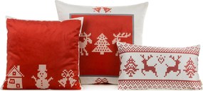 VIANOČNÁ DEKORAČNÁ OBLIEČKA NA VANKÚŠ NOEL 1KS 45X45 CM ČERVENÁ