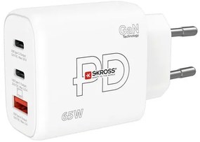 SKROSS USB A+C nabíjací adaptér Power Charger 65W GaN EU, Power Delivery, typ C