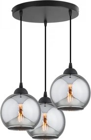 Brilagi - Luster na lanku DIOR 3xE27/60W/230V čierna/dymová sivá