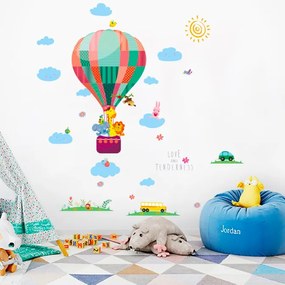 PIPPER | Samolepka na stenu "Teplovzdušný balón" 118x85cm