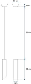 Visiace stropné svietidlo APP573-1CP 20 cm čiernozlaté