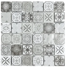 Sklenená mozaika Premium Mosaic černobílá 30x30 cm mat / lesk PATCHWORK48MIX1