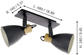 Eglo 901175 -Bodové svietidlo COSWARTH 2xE27/40W/230V