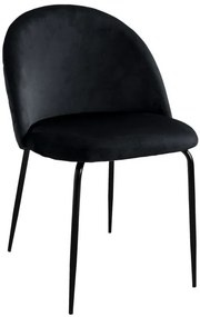Jedálenská stolička FARGO zamatová, čierna