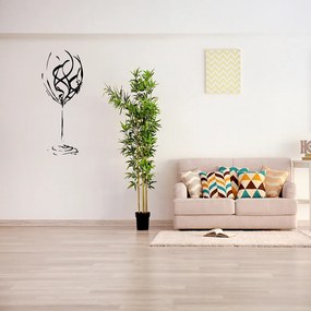 Veselá Stena Samolepka Pohár na víno Farba: černá, Veľkosť: 40 x 100 cm