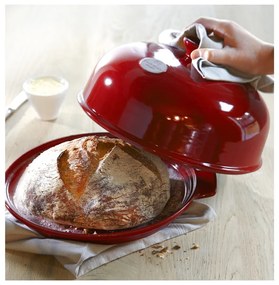 Červená keramická okrúhla forma na pečenie chleba Emile Henry, ⌀ 28,5 cm