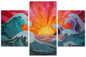 Obraz - Mozaika vĺn (90x60 cm)