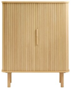 Skrinka v dekore duba s posuvnými dverami v prírodnej farbe 113x90 cm Cavo – Unique Furniture