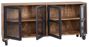 Vitrína z mangového dreva v prírodnej farbe 160x71 cm – Ixia