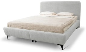 Svetlosivá čalúnená dvojlôžková posteľ s úložným priestorom s roštom 140x200 cm Makapu – Makamii