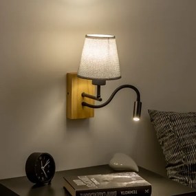 Brilagi - LED Nástenná lampa NUBILA WOOD 1xE27/25W/230V + LED/3W dub/šedá