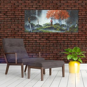 Obraz - Ilustrácie záhrady mečov (120x50 cm)