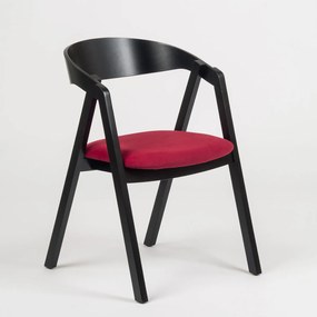 Stima stolička GURU buk s čalúneným sedákom Vyberte odtieň ->: Čierna, Vyberte látku ->: CARABU bordo 80