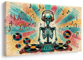 Obraz disco kostlivec s platňami