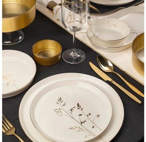 Jedálenská súprava 27 ks biela/zlatá/porcelán