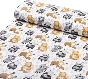Biante Detské bavlnené posteľné obliečky do postieľky Sandra SA-223 Zvieratká s mláďátkami Do postieľky 90x130 a 40x60 cm