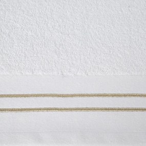 Dekorstudio Bavlnený uterák OLIVIA so zlatou výšivkou - biely Rozmer uteráku: 70x140cm