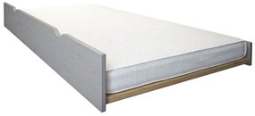 Poschodová posteľ z masívu DENIS vr. oboch roštov - 200x90/140 cm - šedá