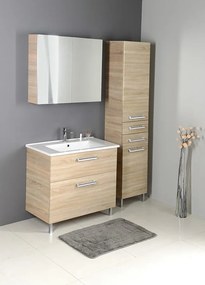 Aqualine Aqualine, VEGA Skrinka vysoká s košom 40x184x31cm, dub platin, VG980