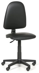 Dielenská pracovná stolička na kolieskach TORINO bez podpierok rúk, permanentný kontakt, pre mäkké podlahy, čierna