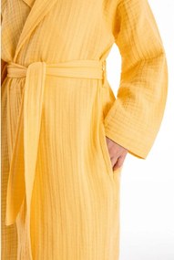 Žltý mušelínový detský župan veľkosť 5-6 rokov Muslin – Foutastic