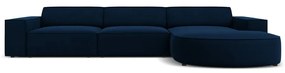 Modrá zamatová rohová pohovka (pravý roh) Jodie - Micadoni Home