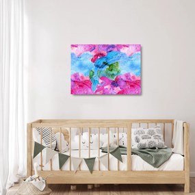 Sklenený obraz - Farebné vlny (70x50 cm)