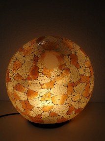 Stolná lampa  biela/zlatá, DONAT, ručná práca