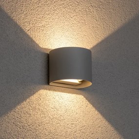 Brilagi - LED Vonkajšie nástenné svietidlo RONDO LED/6W/230V šedá IP54