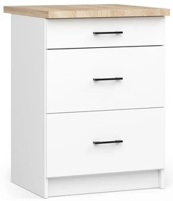 Spodná kuchynská skrinka s doskou OLIWIA S60 3S biela