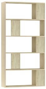 vidaXL Knižnica/deliaca stena, dub sonoma 80x24x159 cm, drevotrieska