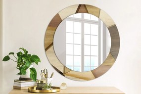 Okrúhle ozdobné zrkadlo Geometrické 3d drevo fi 60 cm