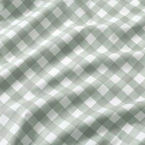 Goldea behúň na stôl 100% bavlnené plátno - šalviovo zelené kocky 35x120 cm