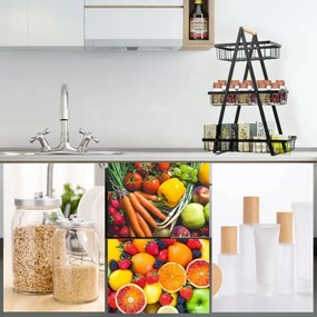 Košík na ovocie PULOS 3 úrovne čierny