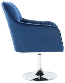 LuxuryForm DESIGN Kreslo AMALFI VELUR na striebornom tanieri - modré
