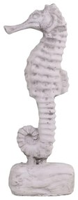 Šedá cementová dekorácia morský koník na podstavci - 8*6*17 cm