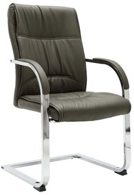 Kancelárska stolička, perová kostra, sivá, umelá koža