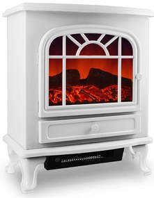 InternetovaZahrada Elektrický krb s vyhrievaním ventilátora a ohňom 2000W BIELY