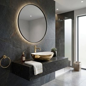 Rea Sofia, umývadlo na dosku 41x35x13,5 cm, biela-zlatá lesklá, REA-U0456