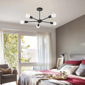 Toolight Toolight, stropné svietidlo 5xE27 APP1024-5CP, čierna, OSW-06114