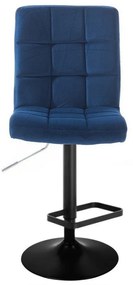 LuxuryForm Barová stolička TOLEDO VELUR na čiernom tanieri - modrá