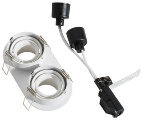 Sada 6 zapustených bodových svetiel biela GU10 35 mm naklápateľné 2-svetlá - Installa