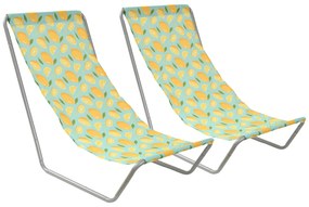 Súprava 2 ks skladacích plážových ležadiel SAND LEMON