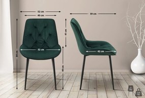 Jedálenská stolička Wallace - zamat - Zelená
