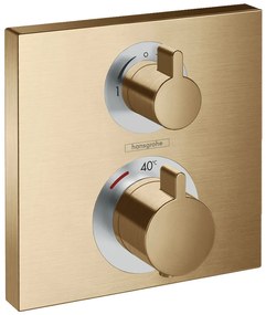 Hansgrohe Ecostat Square, termostatická batéria pod omietku na 2 spotrebiče, kefovaný bronz, HAN-15714140