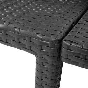 Záhradné lehátko HWC-A51 - polyratan, sivé vankúše basic 5cm - antracit