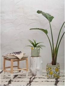 Sada 2 ks dekoratívnych košov Linen Couture Lemons And Stripes