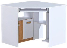Rohový PC stolík Lavendon L11 (dub nash + lesk biely). Vlastná spoľahlivá doprava až k Vám domov. 1042041